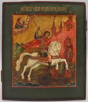 Древнерусская живописная икона «Святой Георгий Победоносец», дерево, масло, Россия, 19 в.