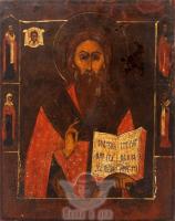 Старинная деревянная икона Священномученик Антипий, Поволжье, к. 19 в.