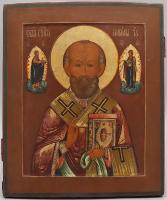 Антикварная икона «Николай Чудотворец» (Николай Угодник), дерево, живопись, Россия, 19 в.