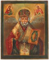 Древнерусская живописная икона Николая Чудотворца (Николая Угодника), дерево, масло, Россия, 19 в.