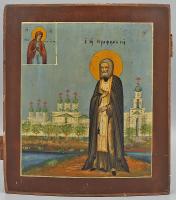 Старинная икона Преподобного Серафима Саровского, дерево, Россия, кон. 19 в.
