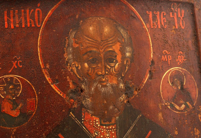 Старинная деревянная икона Николая Чудотворца, Россия, Костромские земли, кон. 17, нач. 18 вв.