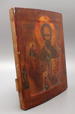 Старинная деревянная икона «Николай Чудотворец», Гуслицы (Егорьевск), 2-я пол. 19 в.