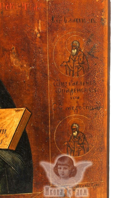 Старинная древнерусская икона «Спас Вседержитель» с избранными святыми и праздниками, Россия, Владимирские села, к. 19 в.
