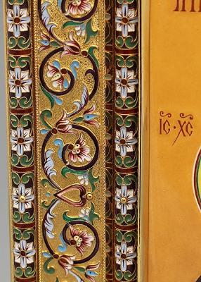 Современная икона «Богородица Донская», финифть, серебро 925 пр., Ростов, нач. 21 в.