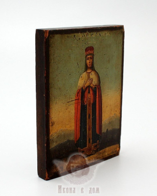 Старинная древнерусская икона «Святая Царица Александра» (Римская), Средняя Русь, к. 19 в.