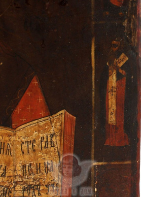 Старинная деревянная икона Священномученик Антипий, Поволжье, к. 19 в.