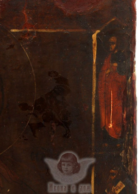 Старинная деревянная икона Священномученик Антипий, Поволжье, к. 19 в.