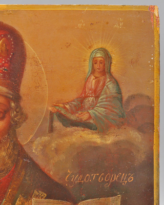 Антикварная икона «Святитель Николай Чудотворец», дерево, Россия, 19 в.