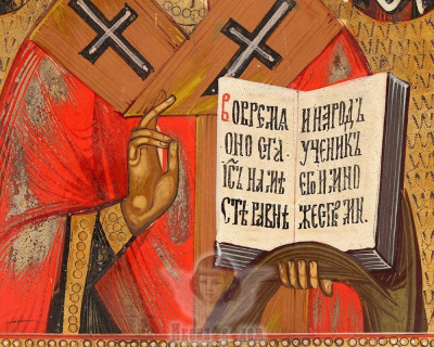 Старинная деревянная икона «Святой Николай чудотворец», Россия, Холуй, нач. 20 в.