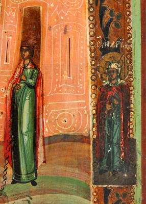 Старинная икона «Святой Георгий Победоносец», Холуй, Россия, кон. XIX в.