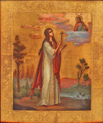 Старинная икона «Святая мученица Александра», дерево, Россия, 19 в.