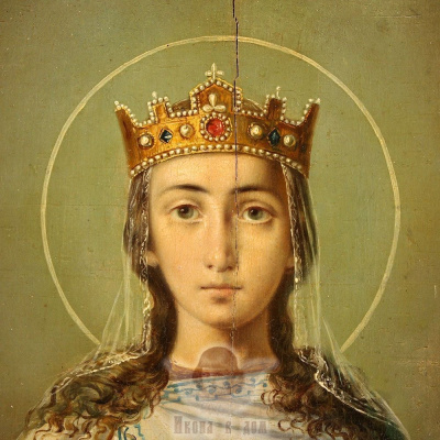 Старинная именная икона «Святая Царица Александра», Россия, Санкт-Петербург, 2-я пол. 19 в.
