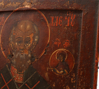 Старинная деревянная икона Николая Чудотворца, Россия, Костромские земли, кон. 17, нач. 18 вв.