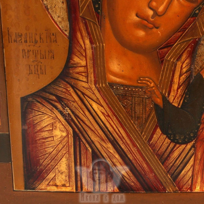 Редкая старинная живописная икона Божией Матери «Казанская», Гуслицы, 19 век