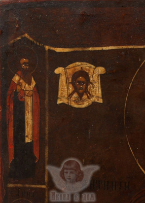 Старинная деревянная икона Священномученик Антипий, Поволжье, к. 19 в.
