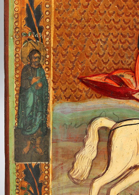 Старинная икона «Святой Георгий Победоносец», Холуй, Россия, кон. XIX в.