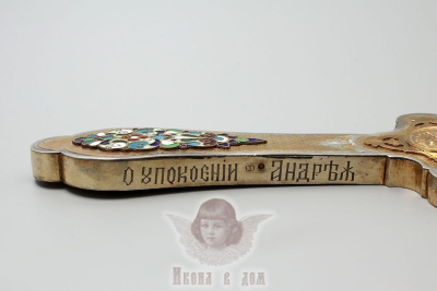 Старинный серебряный крест-распятие напрестольный, Россия, н. 20 в.