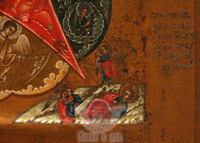 Древнерусская живописная икона Божией Матери «Неопалимая Купина», Поволжье, первая половина 19 века