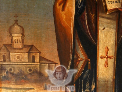 Антикварная старорусская икона «Никола Чудотворец Зарайский» (Святой Николай Чудотворец), Россия, Москва, н. 19 в.