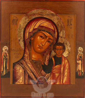 Редкая старинная живописная икона Божией Матери «Казанская», Гуслицы, 19 век