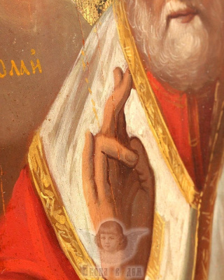 Древнерусская деревянная икона «Святой Николай Чудотворец», Юго-западные земли России, сер. 19 в.