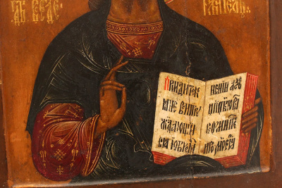 Старинная деревянная икона «Спас Вседержитель», Москва
