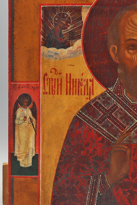 Старинная икона Николая Угодника (Чудотворца), дерево, Россия, 19 в.