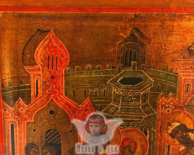 Старинная древнерусская икона «Введение во храм Пресвятой Богородицы», Россия, Москва, 19 в.