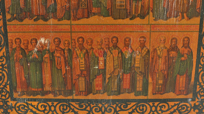 Антикварная минейная икона на март (минея), дерево, Россия, кон. 19, нач. 20 вв.