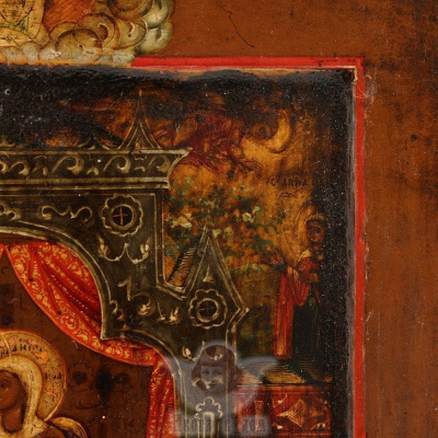 Старинная деревянная именная икона «Иоаким и Анна», Россия, с. Гуслицы, сер. 19 в.