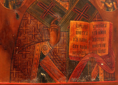 Старинная деревянная икона «Николай Чудотворец», Гуслицы (Егорьевск), 2-я пол. 19 в.