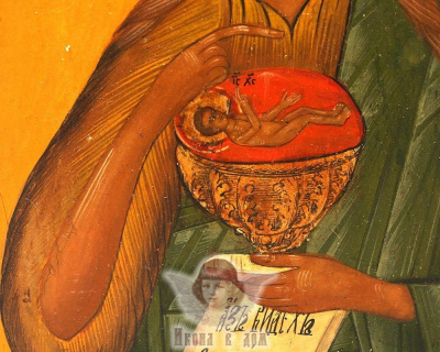 Старинная древнерусская икона «Святой Иоанн Предтеча», Россия, Ярославль, перв. пол. 19 в.