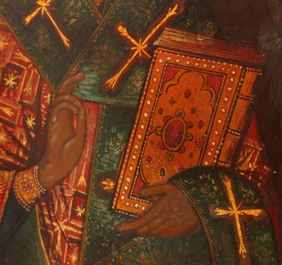 Старинная икона Николая Чудотворца, Россия, Поволжье, 1-я пол. 19 в.