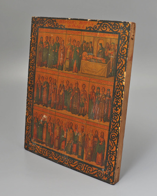 Антикварная минейная икона на март (минея), дерево, Россия, кон. 19, нач. 20 вв.
