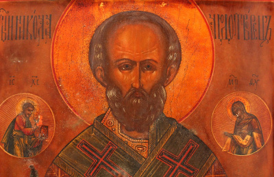 Старинная деревянная икона «Николай Чудотворец», Гуслицы (Егорьевск), 2-я пол. 19 в.