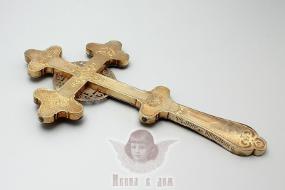 Старинный серебряный крест-распятие напрестольный, Россия, н. 20 в.