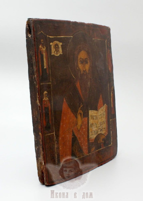Старинная деревянная икона Священномученик Антипий, Поволжье, к. 19 в.