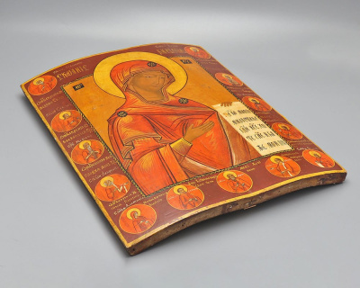 Древнерусская икона в латунном окладе «Богоматерь деисусная», Сызрань, Россия, 2-я пол. 19 в.