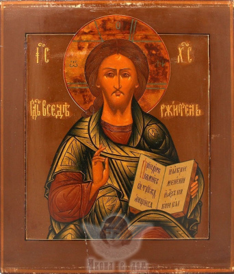 Древняя икона «Спас Вседержитель», Россия, Гуслицы, кон. 19 в.