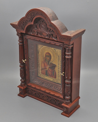 Антикварная деревянная икона Богородицы Калужской, живопись, Россия, кон. 19 в.